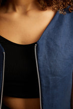 Load image into Gallery viewer, Navy Linen Gilet
