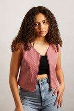 Load image into Gallery viewer, Red Stripe Denim Gilet
