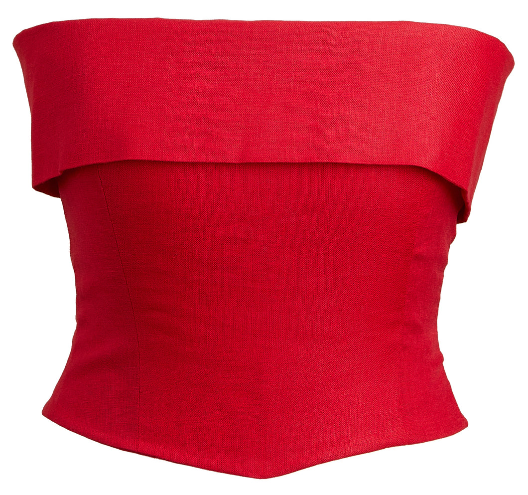 Red Fold Over Corset