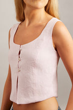 Load image into Gallery viewer, Open Front Pink Linen Top
