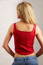 Load image into Gallery viewer, Button Front Red Linen Top
