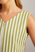 Load image into Gallery viewer, Green Stripe Denim Gilet
