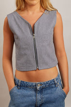 Load image into Gallery viewer, Blue Stripe Denim Gilet
