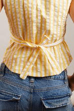 Load image into Gallery viewer, Yellow Stripe Seersucker Waistcoat
