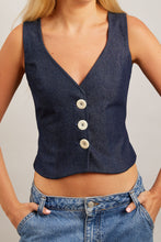 Load image into Gallery viewer, Navy Denim Waistcoat
