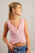 Load image into Gallery viewer, Red Stripe Seersucker Waistcoat
