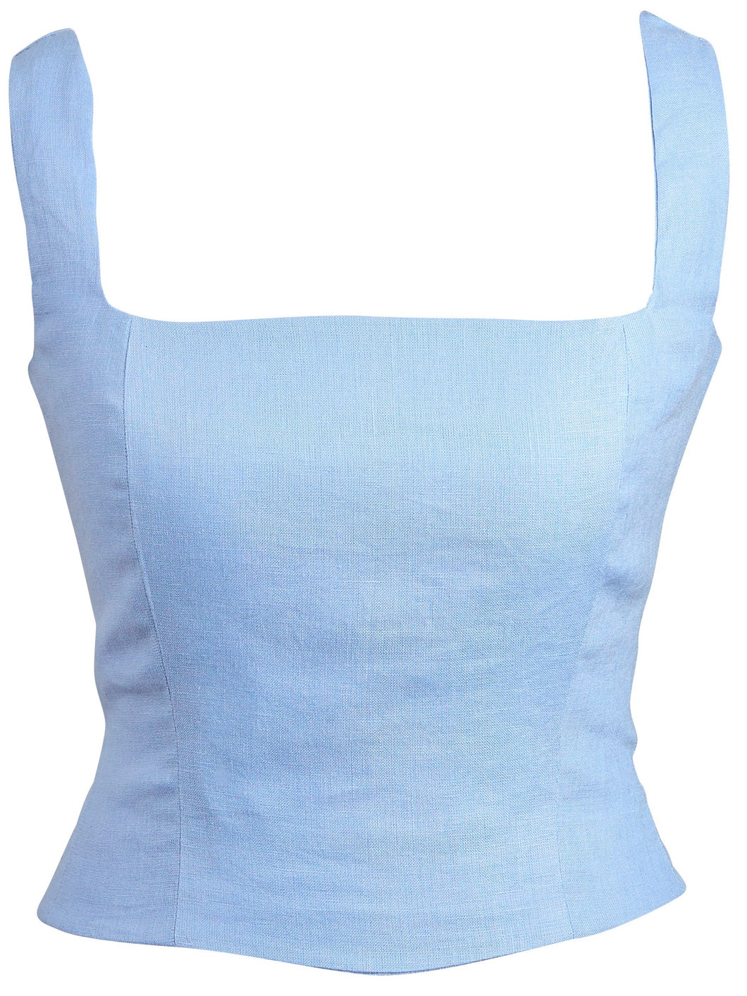 Pale Blue Square Neck Strap Corset