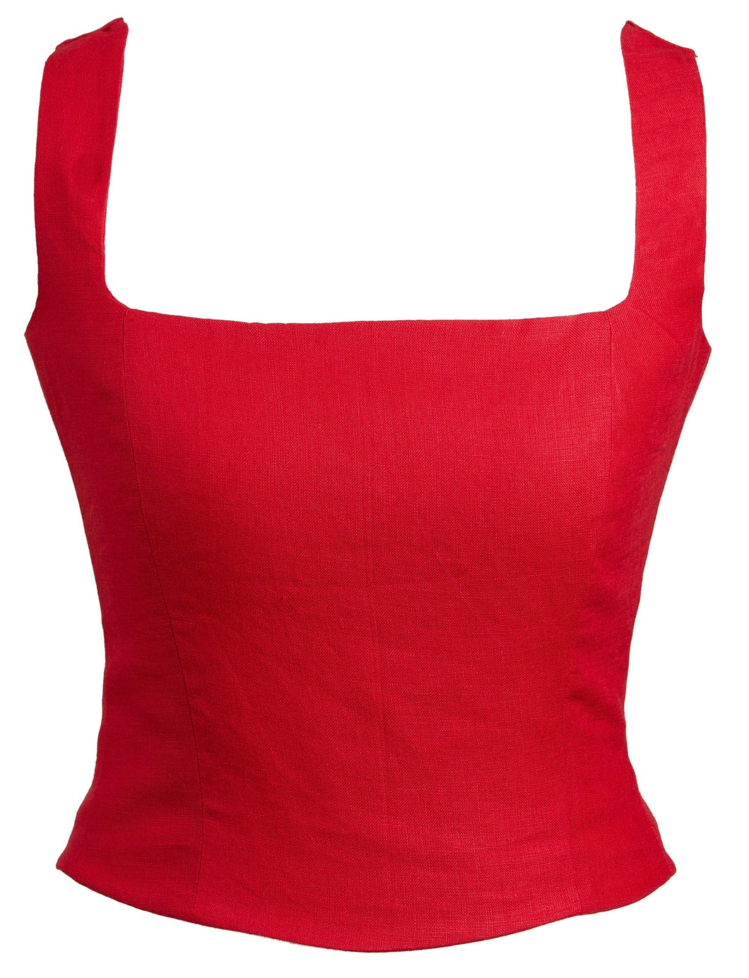 Red Square Neck Strap Corset