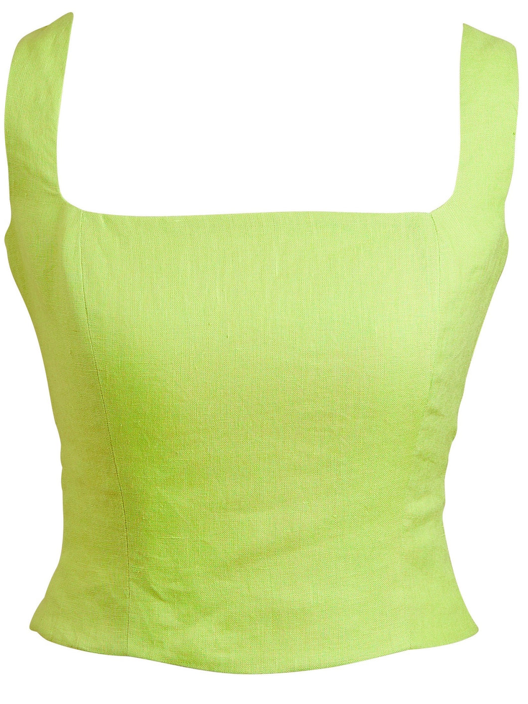 Lime Square Neck Strap Corset