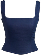 Load image into Gallery viewer, Navy Blue Square Neck Strap Corset
