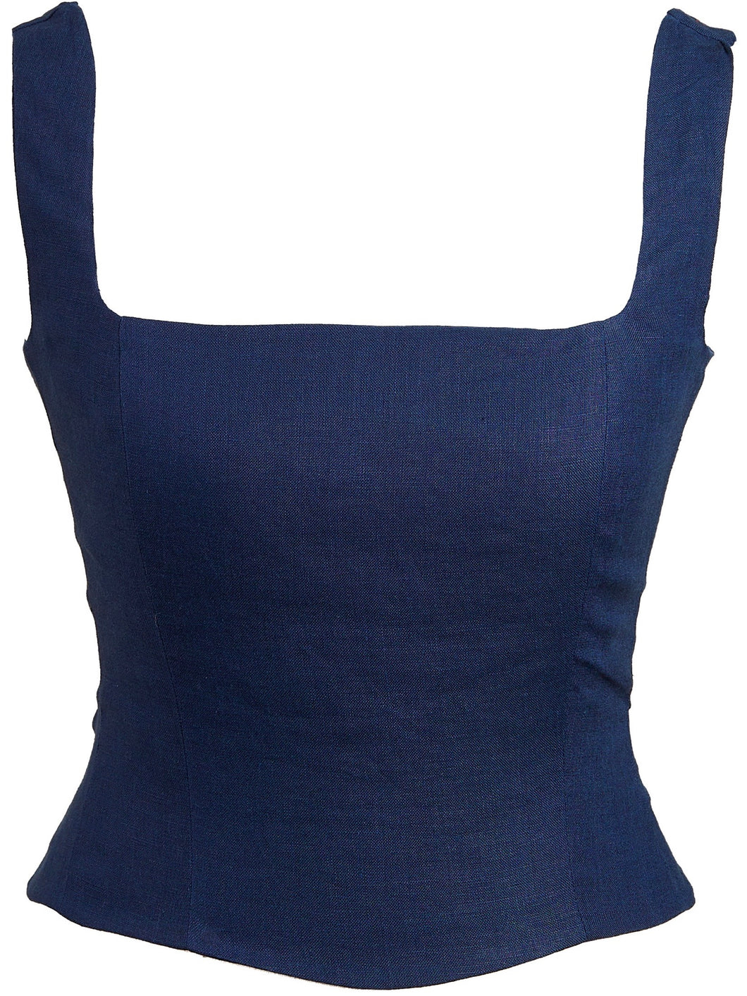 Navy Blue Square Neck Strap Corset