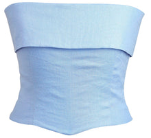 Load image into Gallery viewer, Pale Blue Fold Over Corset
