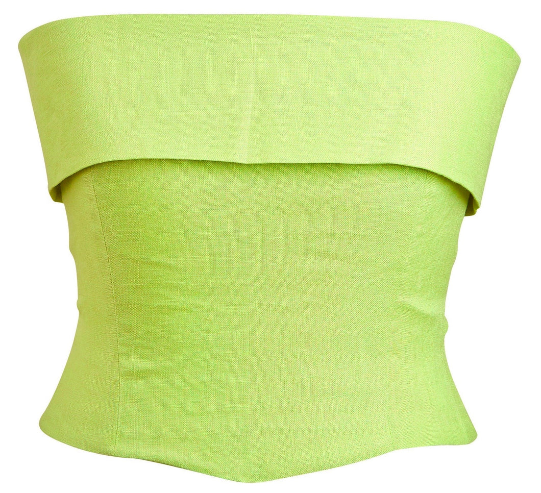 Lime Green Fold Over Corset