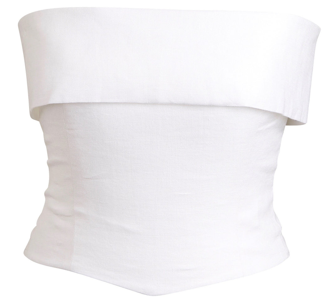 White Fold Over Corset