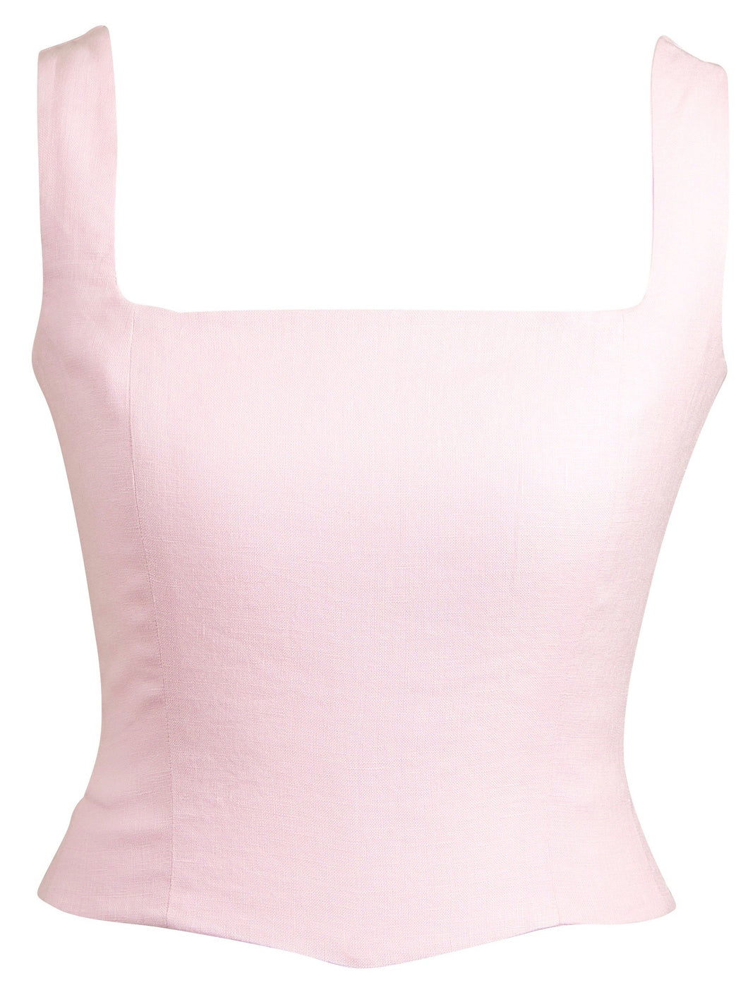 Pale Pink Square Neck Strap Corset