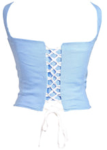 Load image into Gallery viewer, Pale Blue Square Neck Strap Corset
