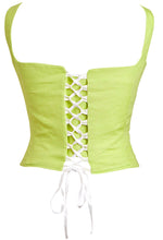 Load image into Gallery viewer, Lime Square Neck Strap Corset
