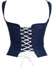 Load image into Gallery viewer, Navy Blue Square Neck Strap Corset
