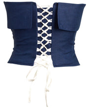 Load image into Gallery viewer, Navy Blue Fold Over Corset
